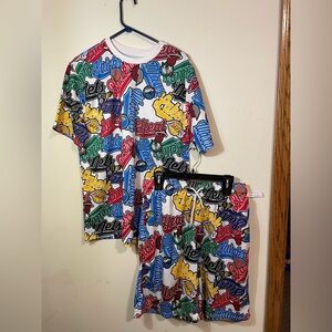 NBA‎ Men's Basketball Large 2 piece shorts T-shirt streetwear all NBA logos